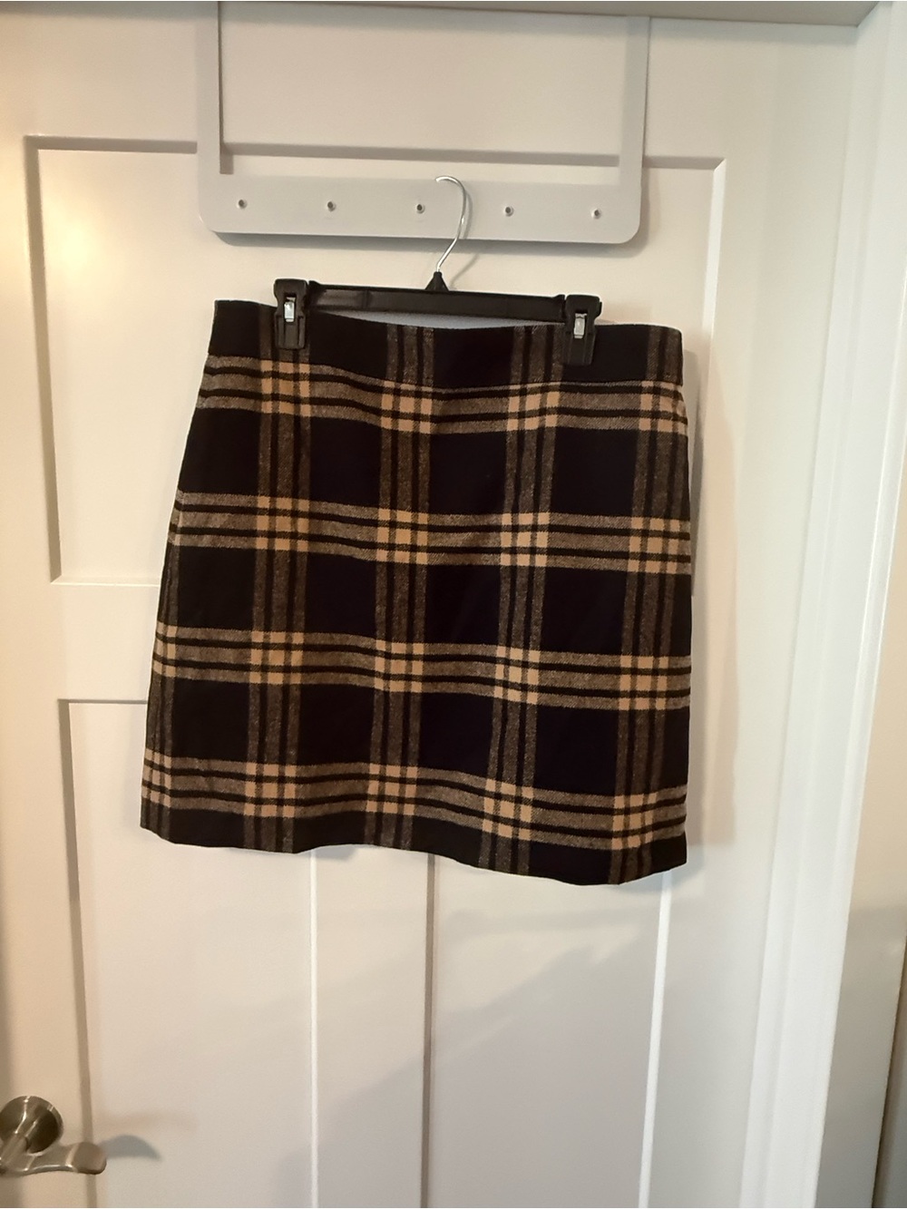 J.crew size 14  Plaid Mini Skirt - Black and Tan